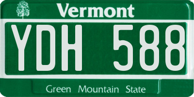 VT license plate YDH588
