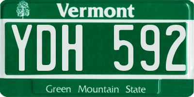 VT license plate YDH592