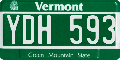 VT license plate YDH593