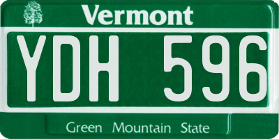 VT license plate YDH596