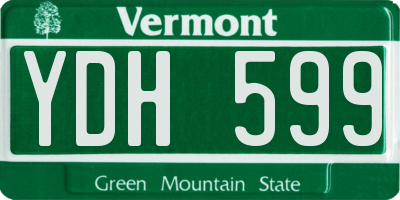 VT license plate YDH599