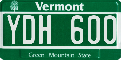 VT license plate YDH600