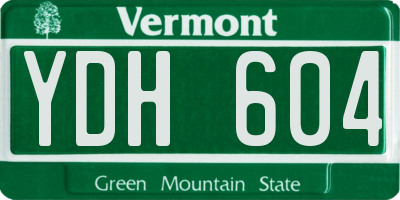 VT license plate YDH604