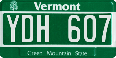 VT license plate YDH607
