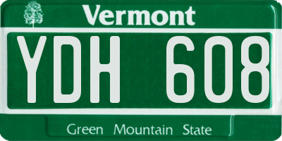 VT license plate YDH608