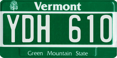 VT license plate YDH610