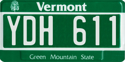 VT license plate YDH611
