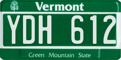 VT license plate YDH612