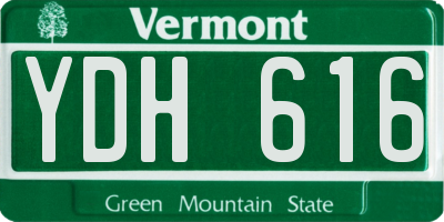 VT license plate YDH616