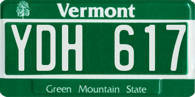 VT license plate YDH617