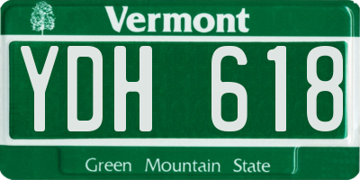 VT license plate YDH618