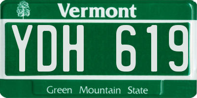 VT license plate YDH619