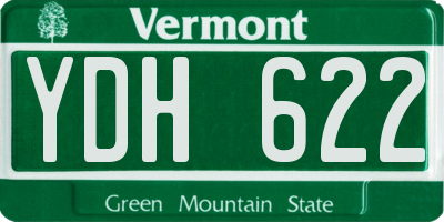 VT license plate YDH622