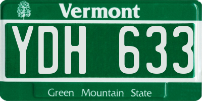 VT license plate YDH633