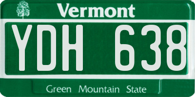 VT license plate YDH638