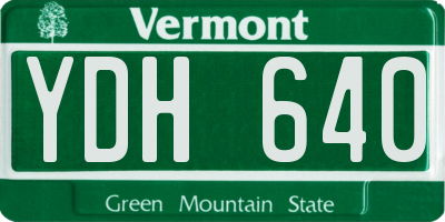 VT license plate YDH640