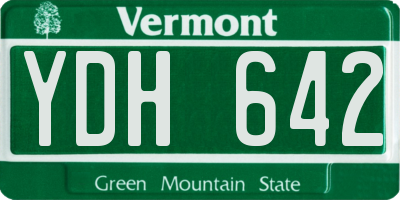 VT license plate YDH642