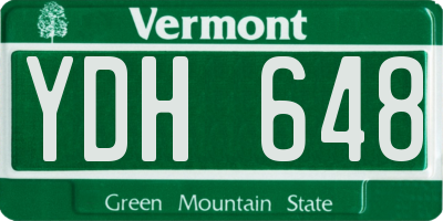 VT license plate YDH648