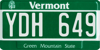 VT license plate YDH649