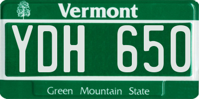 VT license plate YDH650