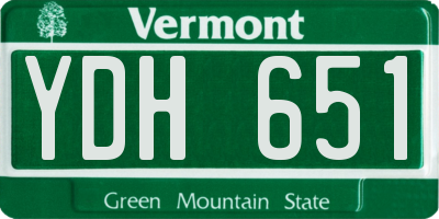 VT license plate YDH651