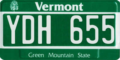 VT license plate YDH655
