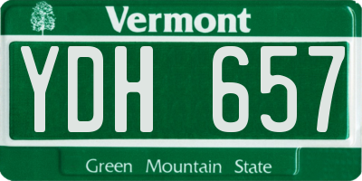 VT license plate YDH657