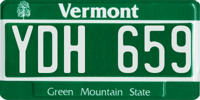 VT license plate YDH659