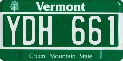 VT license plate YDH661
