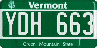 VT license plate YDH663
