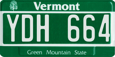 VT license plate YDH664