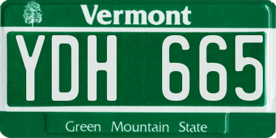 VT license plate YDH665