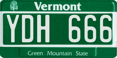 VT license plate YDH666