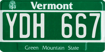 VT license plate YDH667