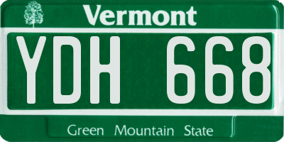 VT license plate YDH668