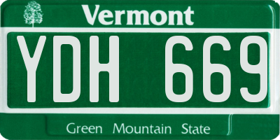VT license plate YDH669