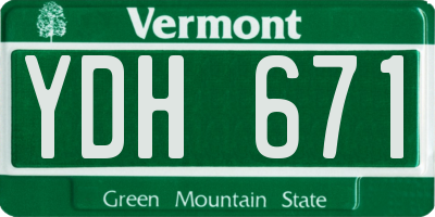 VT license plate YDH671