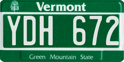 VT license plate YDH672