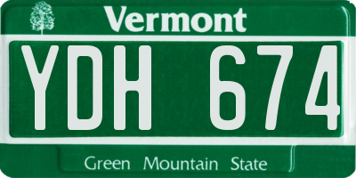VT license plate YDH674