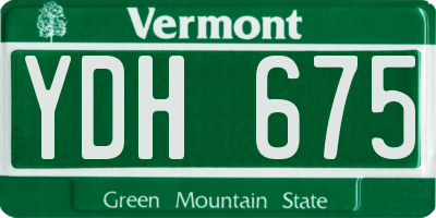 VT license plate YDH675