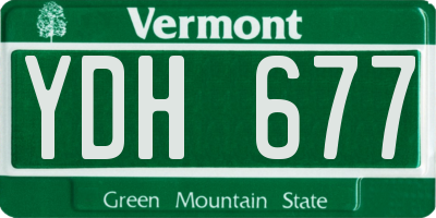 VT license plate YDH677