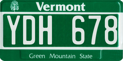 VT license plate YDH678