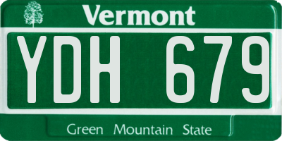 VT license plate YDH679
