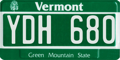 VT license plate YDH680