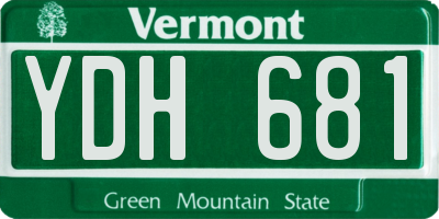 VT license plate YDH681