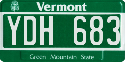 VT license plate YDH683