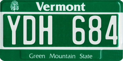 VT license plate YDH684