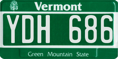 VT license plate YDH686