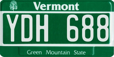VT license plate YDH688