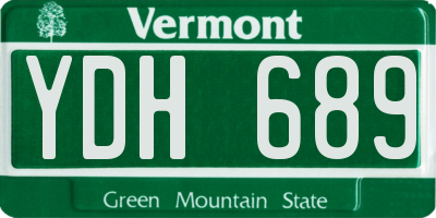 VT license plate YDH689